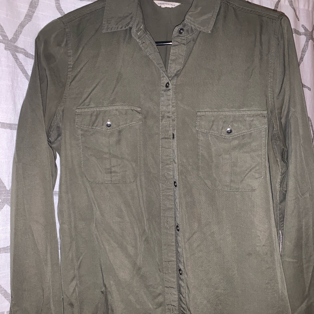 Green button up